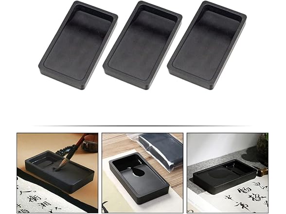 TOYANDONA Portable Inkstone 3-Piece Set
