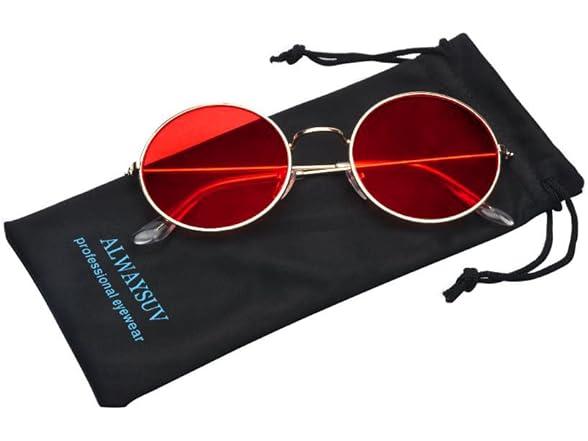 ALWAYSUV Round Small Flat Sunglasses
