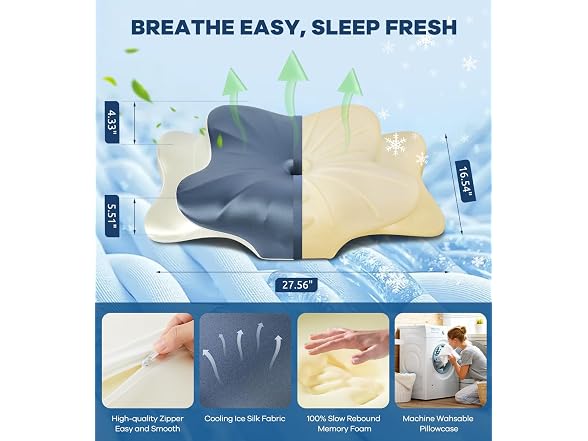 DONAMA Cervical Pillow King Silk Blue