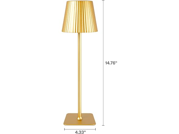 Mikasa 14.8" Gold Rechargeable LED Lamp