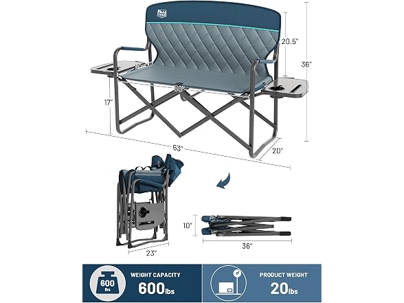 TIMBER RIDGE Blue Camping Loveseat