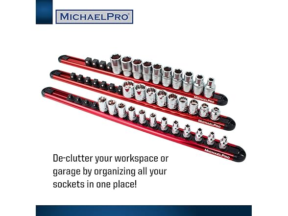 MichaelPro MP014001 3-Pc Socket Organizer Rail Set