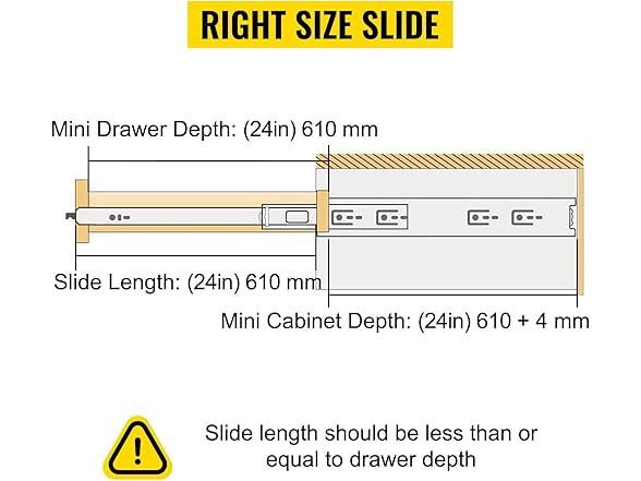 VEVOR Heavy Duty Drawer Slides 24\" Length