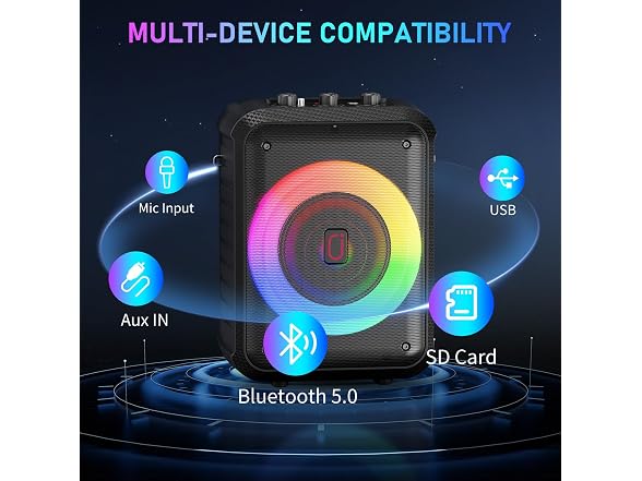 JYX Karaoke Machine 2 Wireless Mics