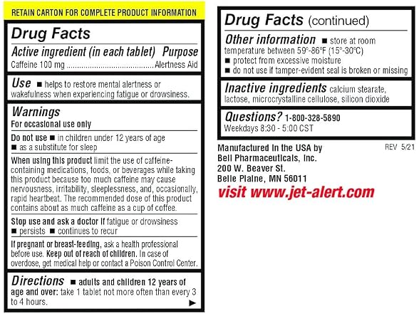 Jet Alert Caffeine 100 mg 120 Tablets