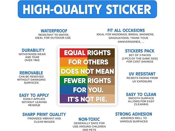 Generic Set 3Pcs Equal Rights Stickers