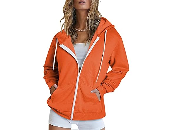 Dokotoo Women (XL) Fall Solid Full Coat A Orange