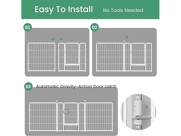 HealSmart Dog Playpen, 24"H, 8 Panels