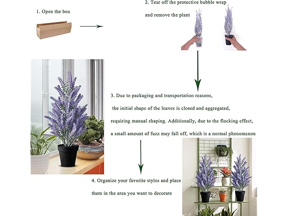 Kmitang Set of 2 Artificial Lavender Plants