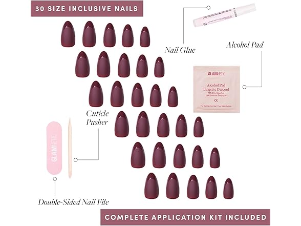 Glamnetic Press On Nails - Merlot