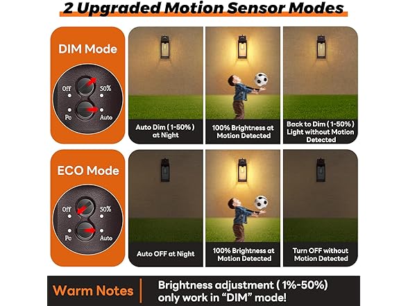 Brightever Motion Sensor Outdoor Wall Sconce Lantern