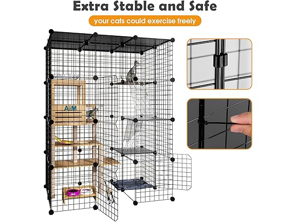 PAWING Cat Crate Playpen with Platform