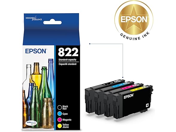 Epson 822 DURABrite Black & Color Cartridge Combo Pack