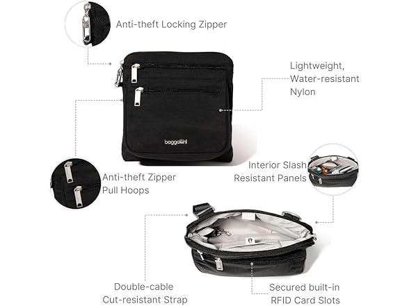 Baggallini Securtex AntiTheft Crossbody
