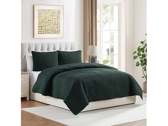 VCNY Home - Full/Queen Green Quilt Set