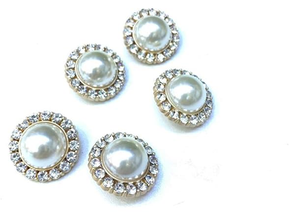 Ximkee 10pcs Round Pearl Buttons with Shank