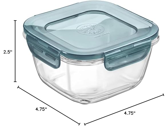 Bormioli Rocco Square Container 14.25 oz. Grey