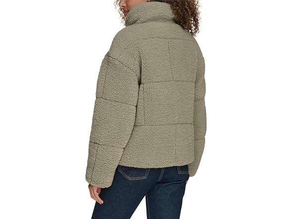 Levi's Women Shortie Patchwork Quilted Teddy Coat