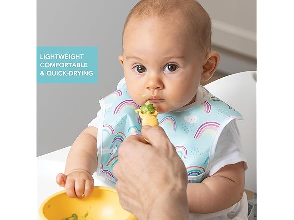 Bumkins Bibs, 3-9 M, Unicorns & Rainbows