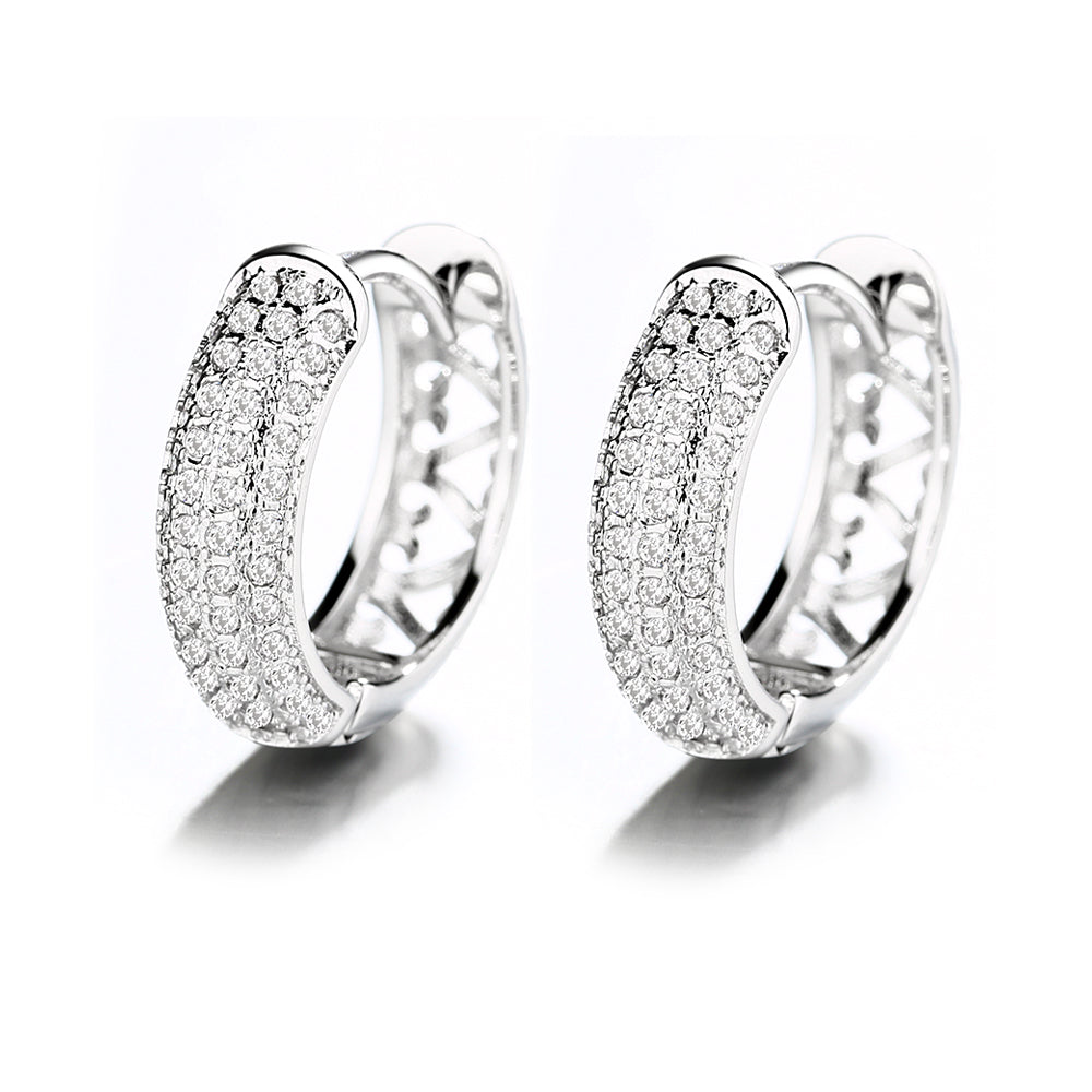 14K Filigree Heart Huggie Earring - Gallery 6
