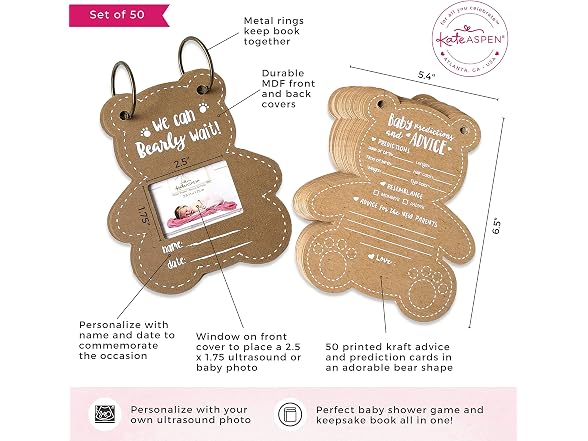 Kate Aspen Teddy Bear Advice Cards and