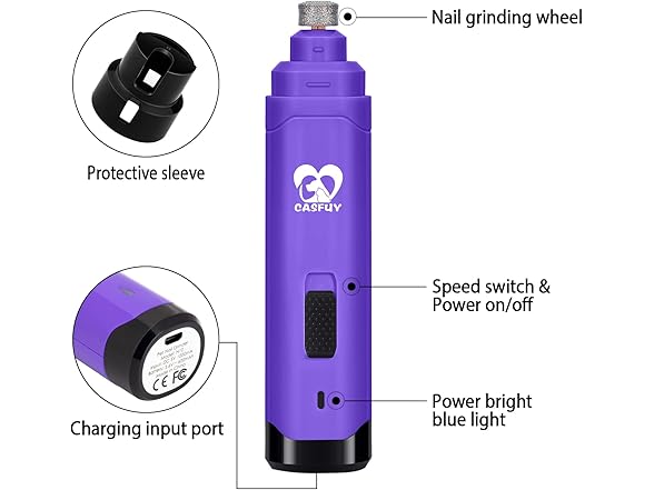 Casfuy B09XHR27P4 dog nail grinder