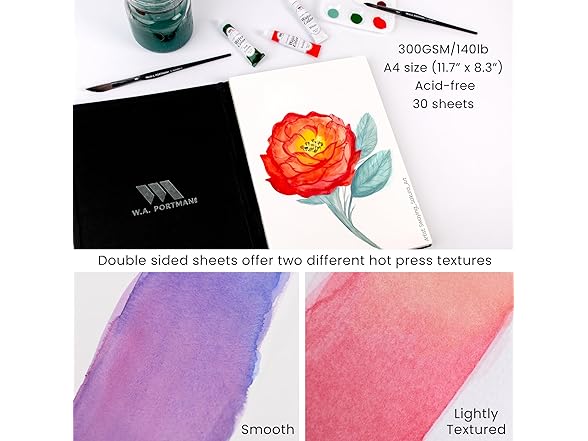A4 Hot Press Watercolor Paper Block