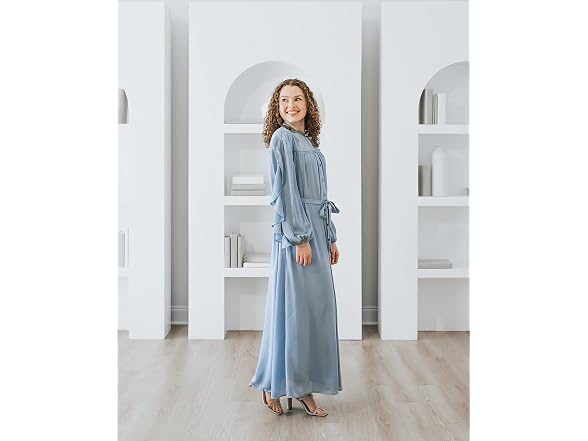 The Drop Blue Fog Ruffle Sleeve Maxi