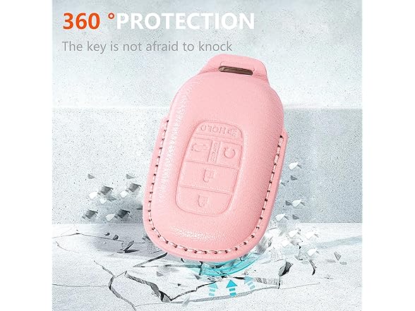 Riasot Riasot Leather Key Fob Cover Pink Honda