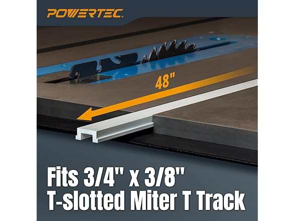 POWERTEC 48" Miter Bar for Table Saw
