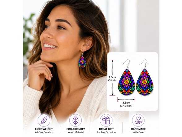 12 Pairs Boho Flower Earrings