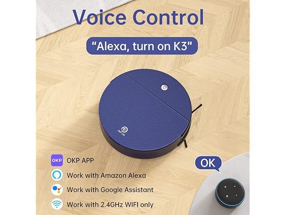 OKP K3 Robot Vacuum Cleaner, Blue