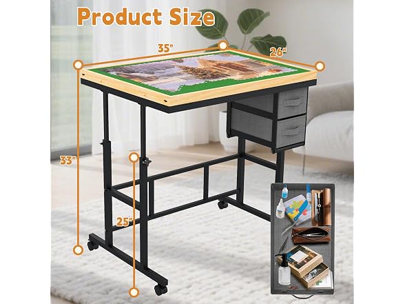 Jigsaw Puzzle Table with Drawers - Gallery 7