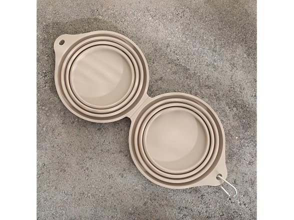 Gibson Home 13" Collapsible Double Silicone Pet Bowl
