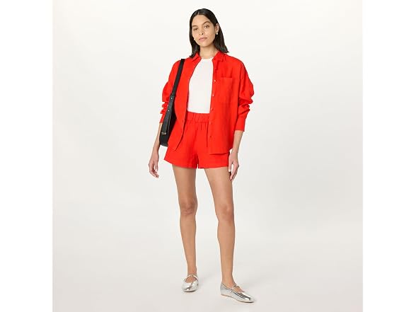 The Drop Women Essie Linen Pull Mini Short