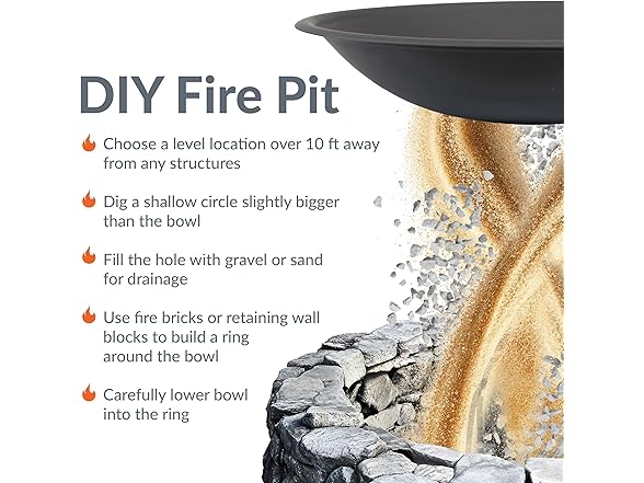 Sunnydaze Decor NB-183 32in Fire Pit Bowl Black