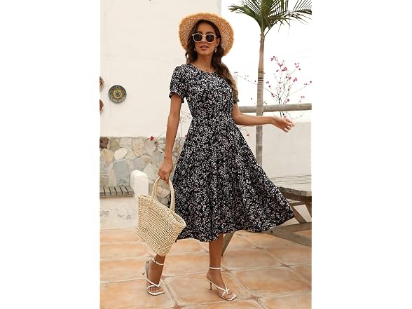 Navins Women (L) Modest Midi Pockets Dress