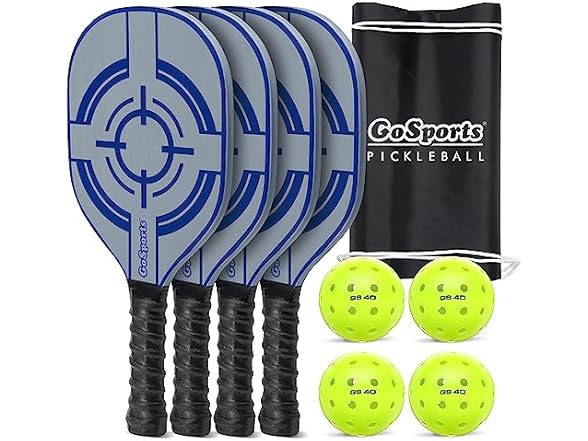 GoSports Pickleball Set with 4 Paddles