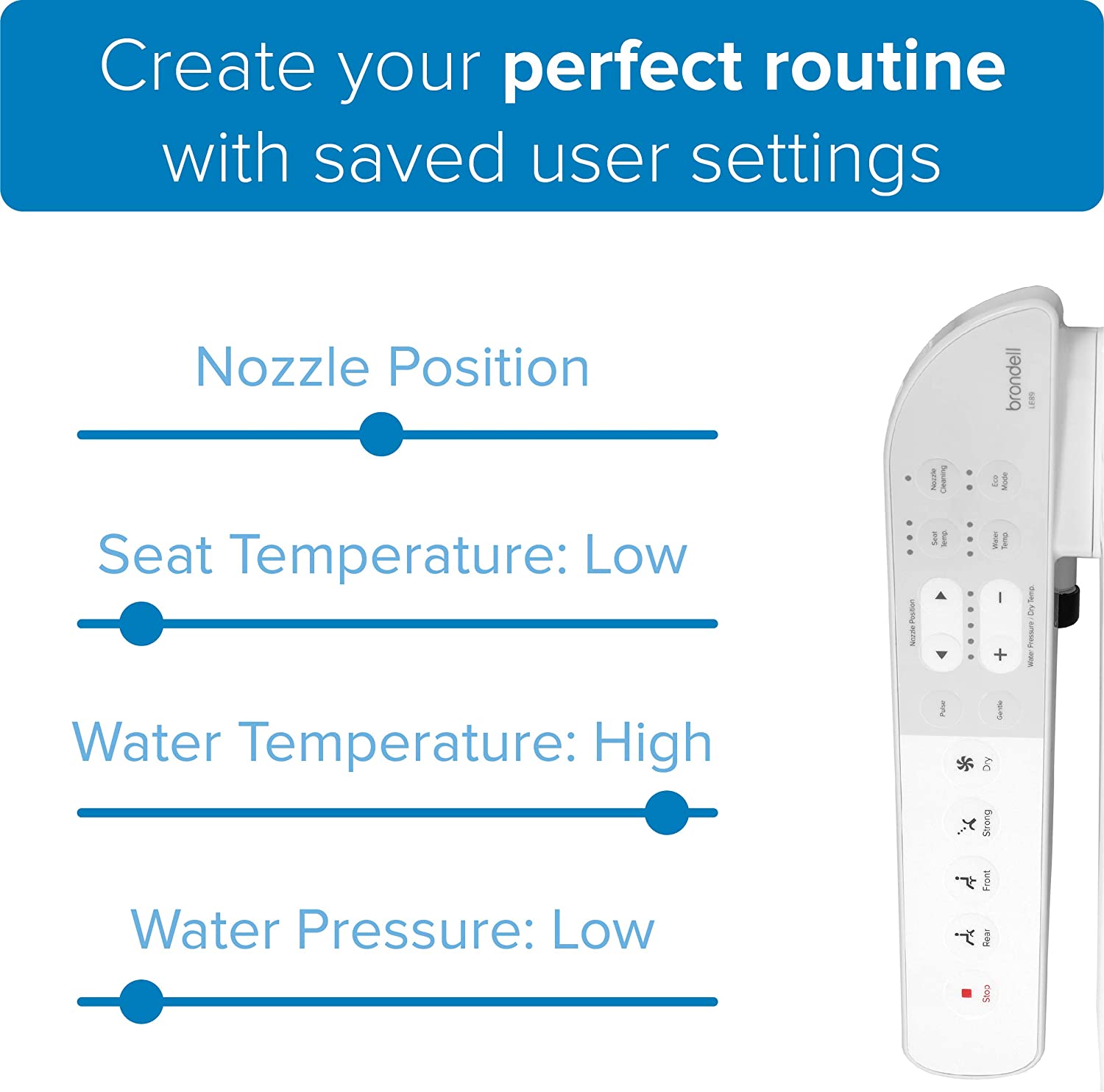 Brondell LE89 Bidet Seat with Dryer & Side Control - Gallery 13