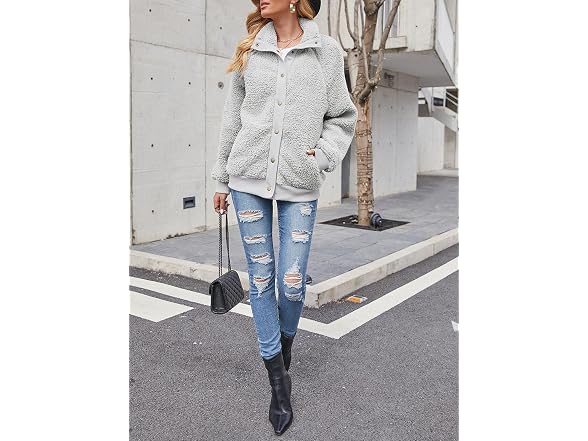 Tecrew Women (S) Winter Sherpa Fleece Button Coat