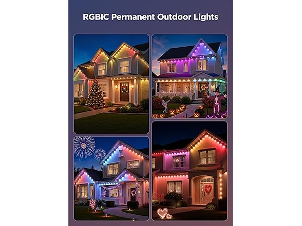 Brightown Permanent Outdoor Lights, 100Ft