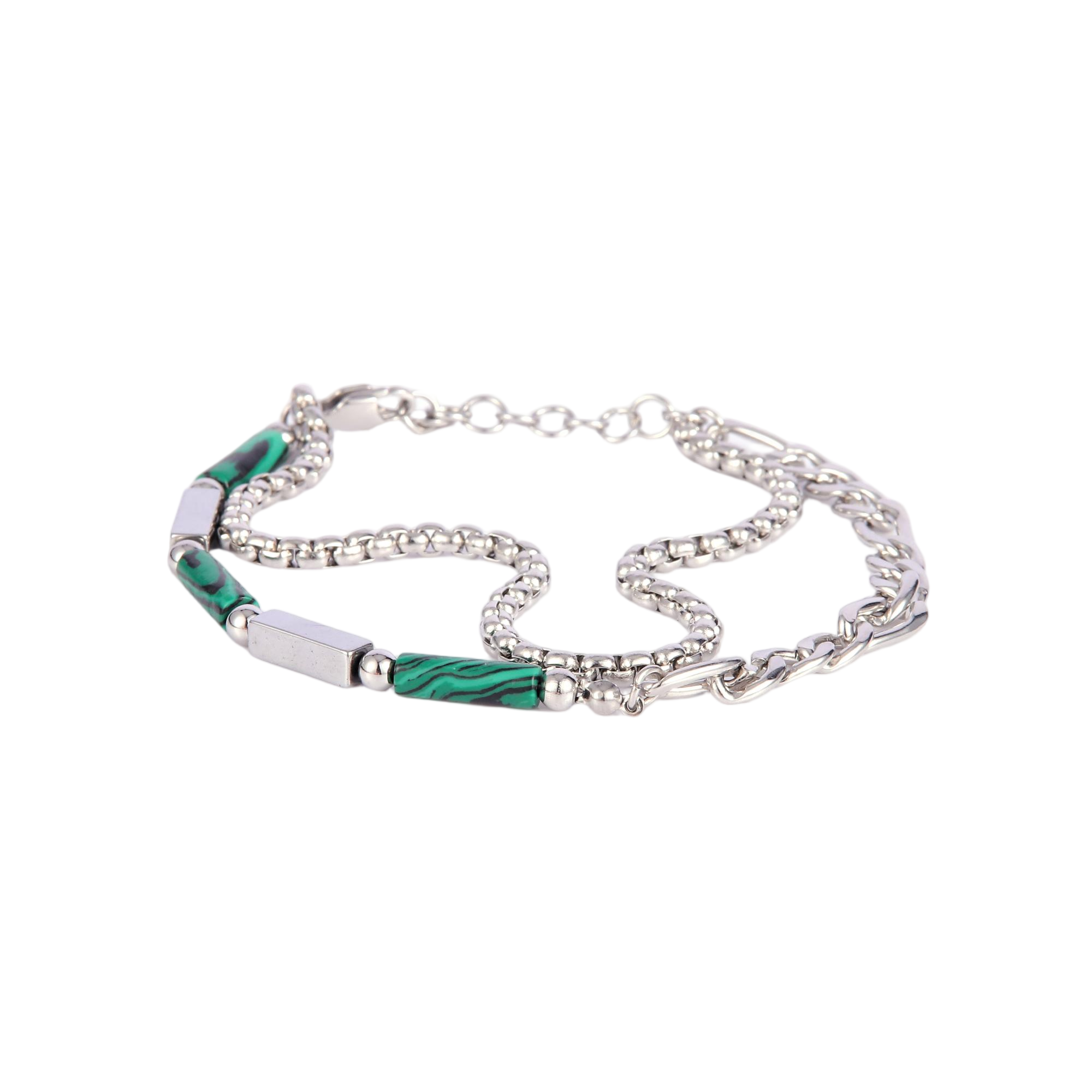 Mens Curb Chain & Bead Bracelet - Gallery 10