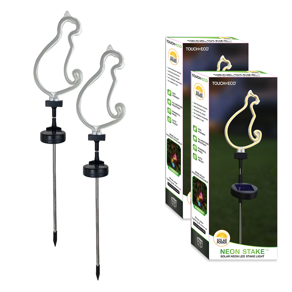 Solar Neon LED Cat Stake Lights - 1 Pack or 2 Pack - Gallery 7