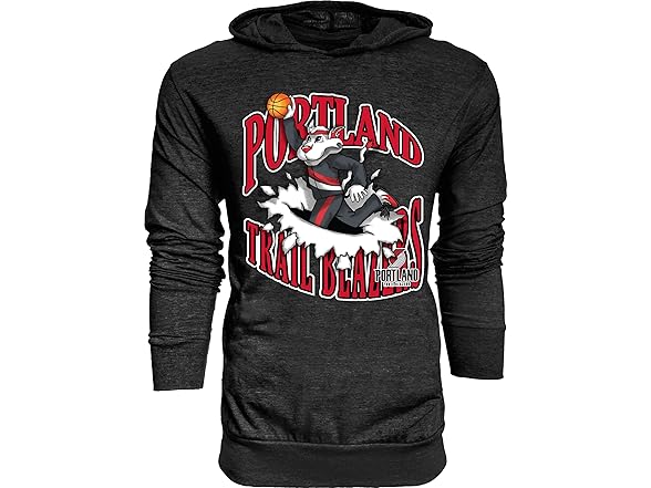 PORTLAND TRAIL BLAZERS Youth Hooded Long Sleeve Tee (Medium)