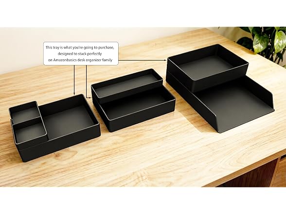 Amazon Basics Rectangular Plastic Desk Organizer