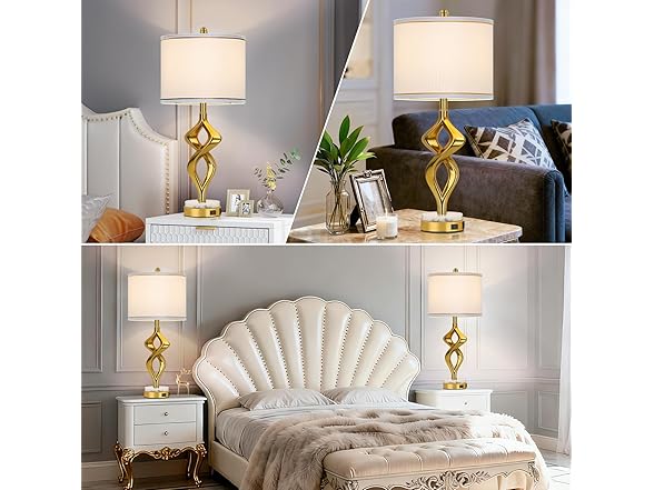 TOBUSA 28.5" Modern Sculptural Living Room Table Lamps Set of 2