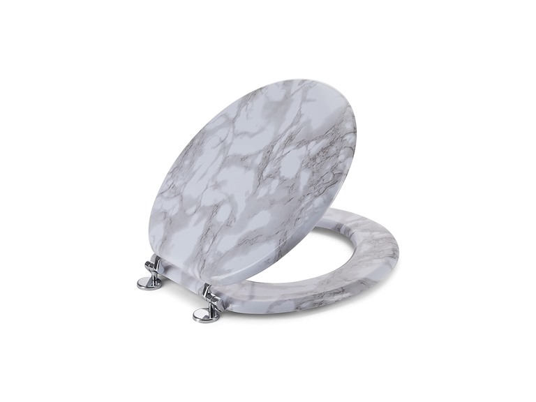 J&V Textiles 809-GR Marbelized Round Toilet Seat G