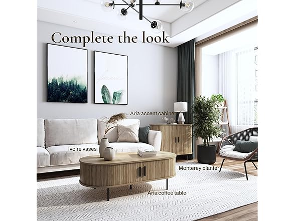 LuxenHome 35” MCM Accent Cabinet