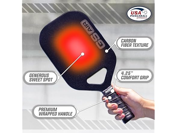 GoSports GS AIR USAPA Approved Carbon Fiber Pickleball Paddle