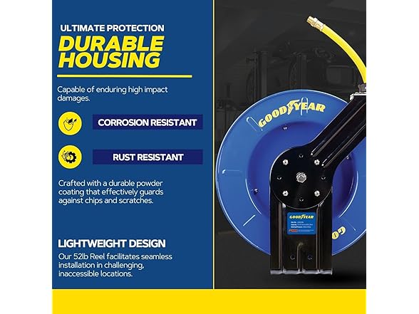 Goodyear Air Hose Reel Retractable 1/2" Inch x 65'